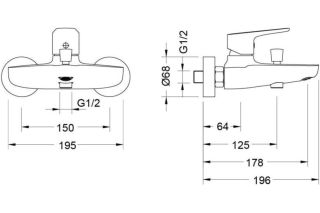 Смеситель для ванны Aquatek Бетта AQ1140MB черный